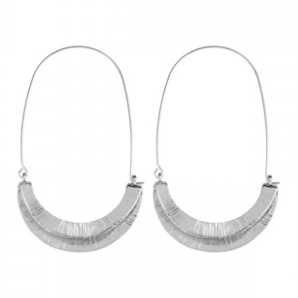 Silver Crescent Earrings New In Boutique Bag